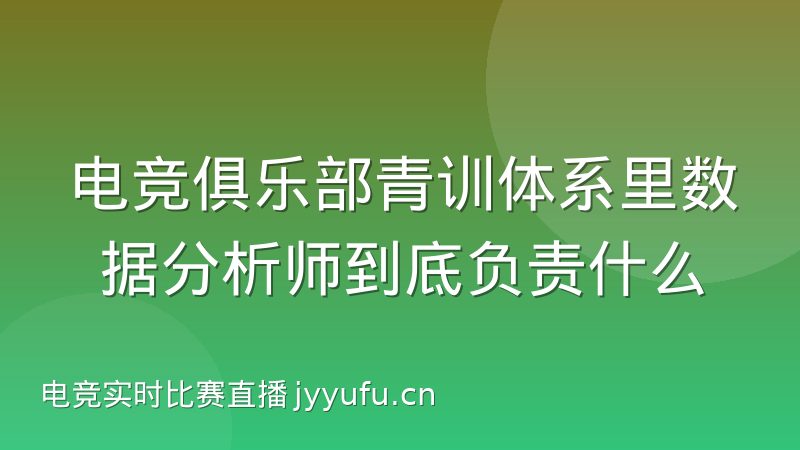 电竞俱乐部青训体系里数据分析师到底负责什么
